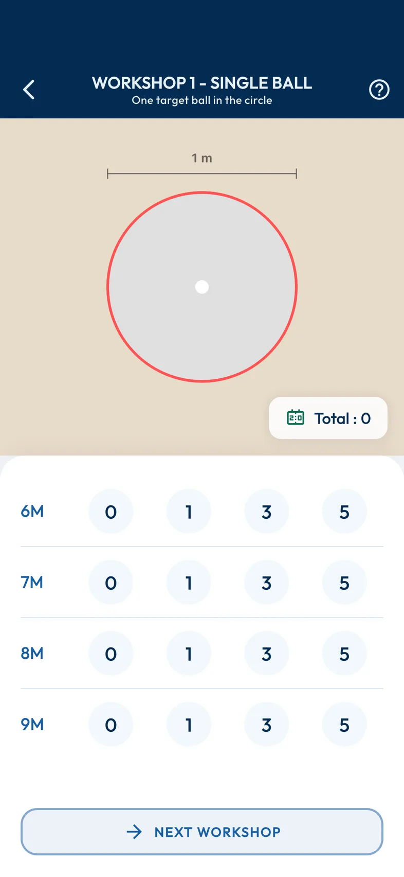 Precision shooting screen of the app
