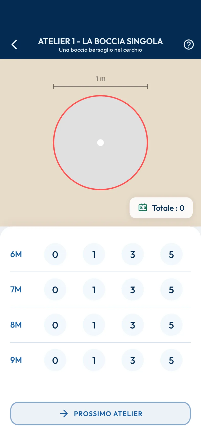 Schermata Tiro di precisione dell'applicazione