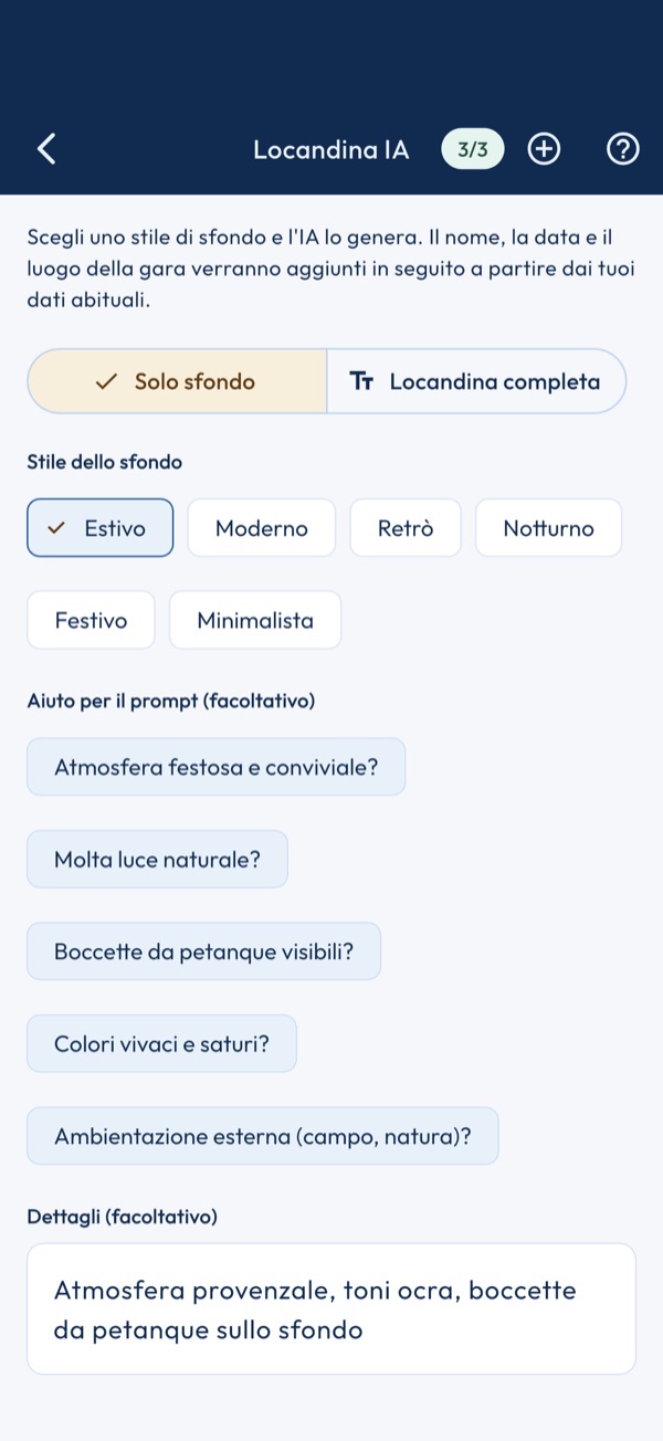 Sfondo con l'IA