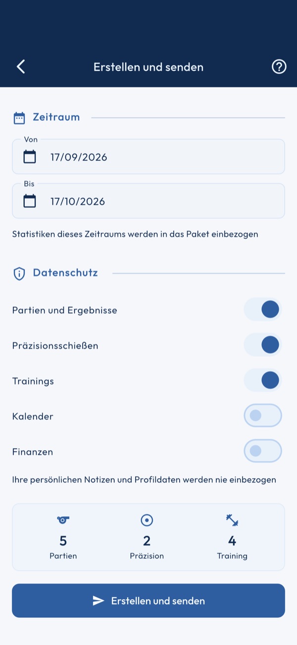 Meine Statistiken senden