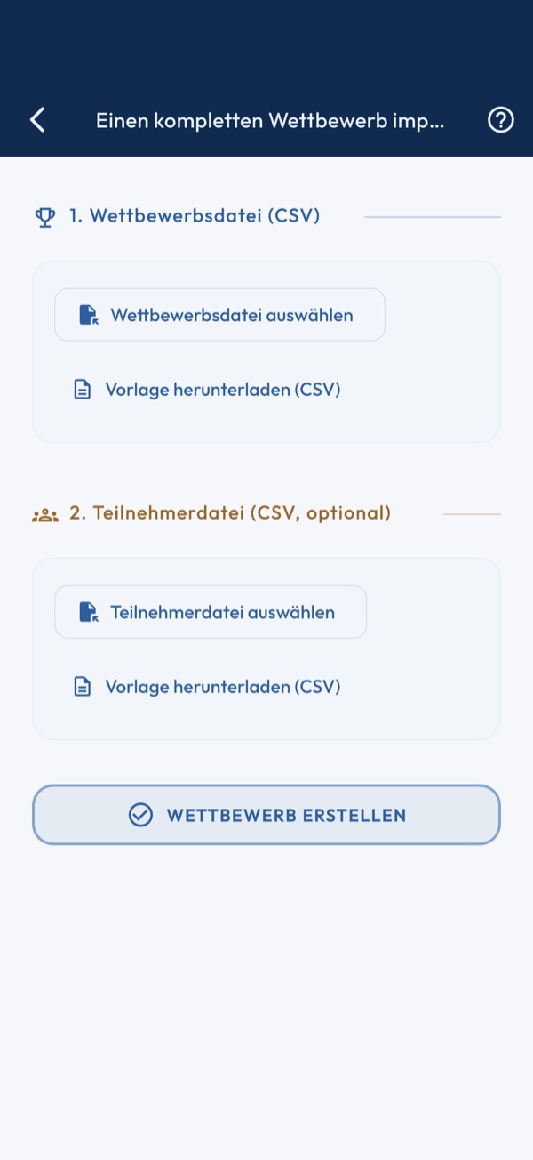 Einen Wettbewerb importieren