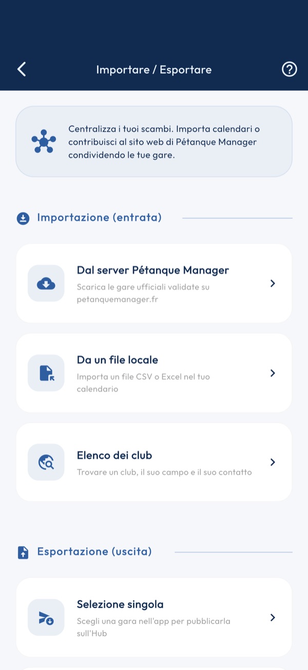 Importare ed esportare