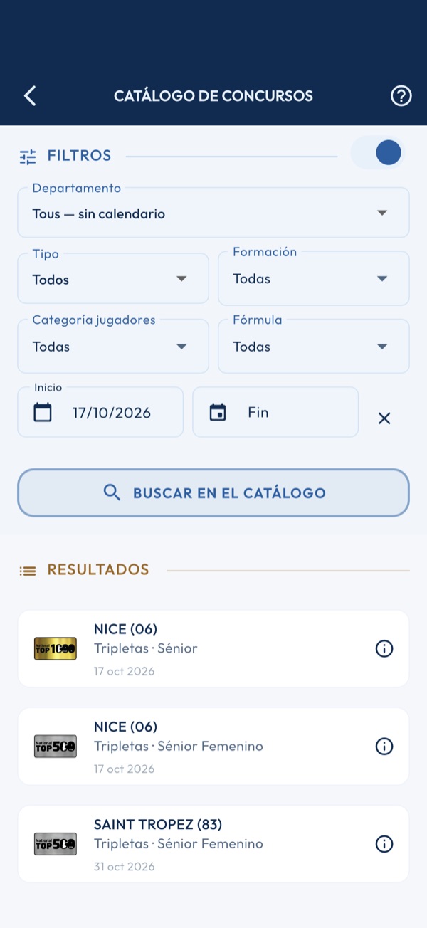 Catálogo del servidor
