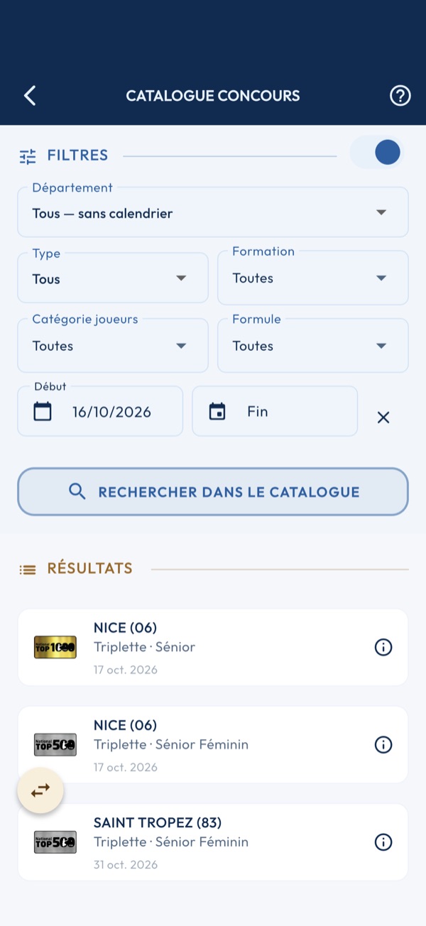 Catalogue du serveur