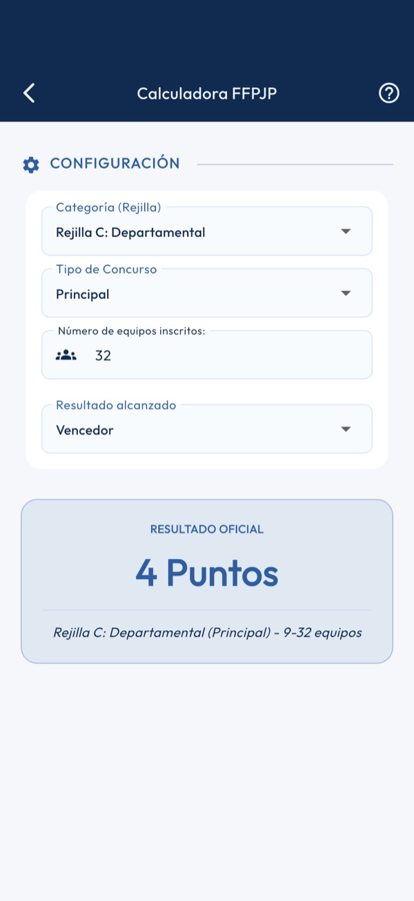 Calculadora de puntos