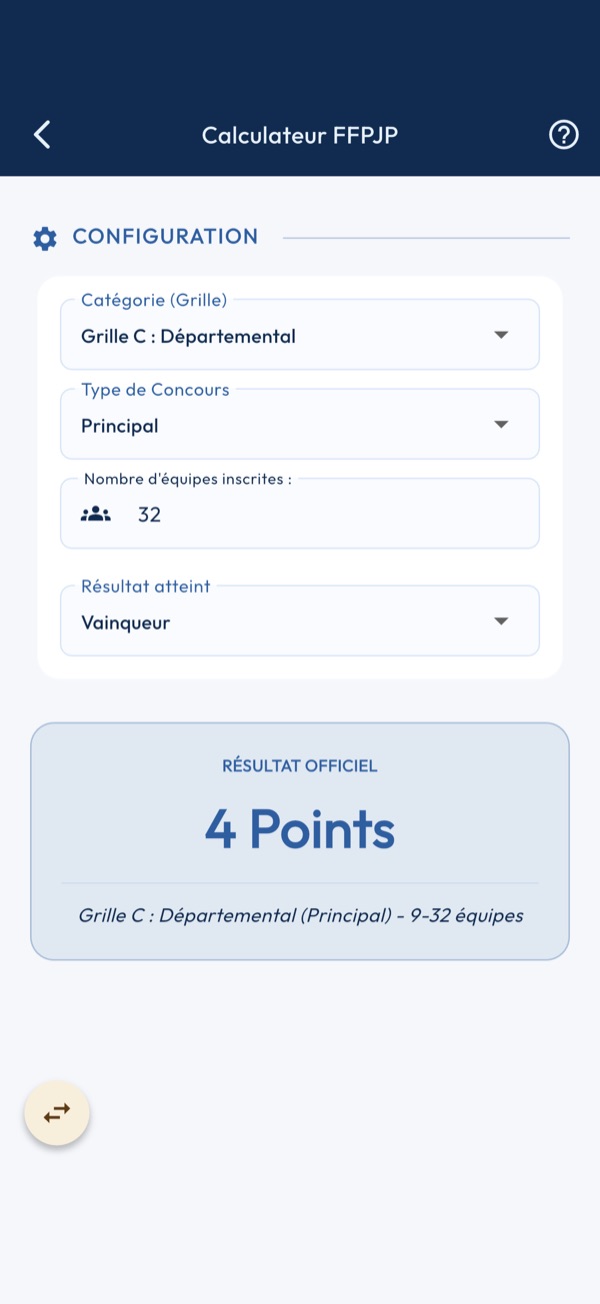 Calculateur de points