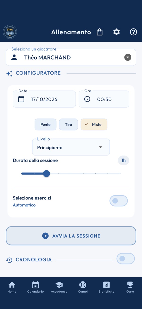 Sessione di allenamento